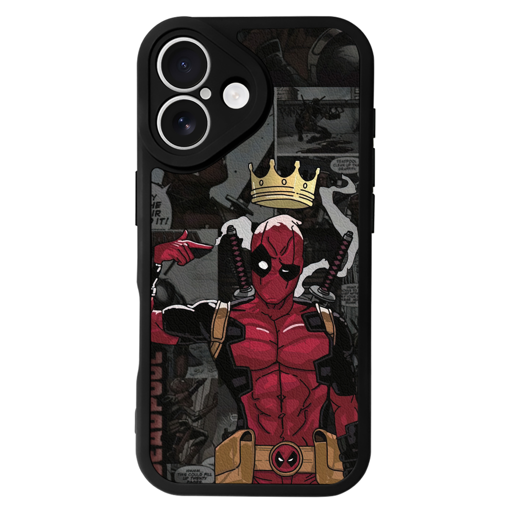 （画像用） Deadpool デッドプール 【iPhone 16シリーズ対応】シリコンスマホケース（レザー調） 材質：シリコン